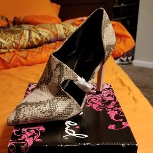 Blush Qupid Snake Print Heels